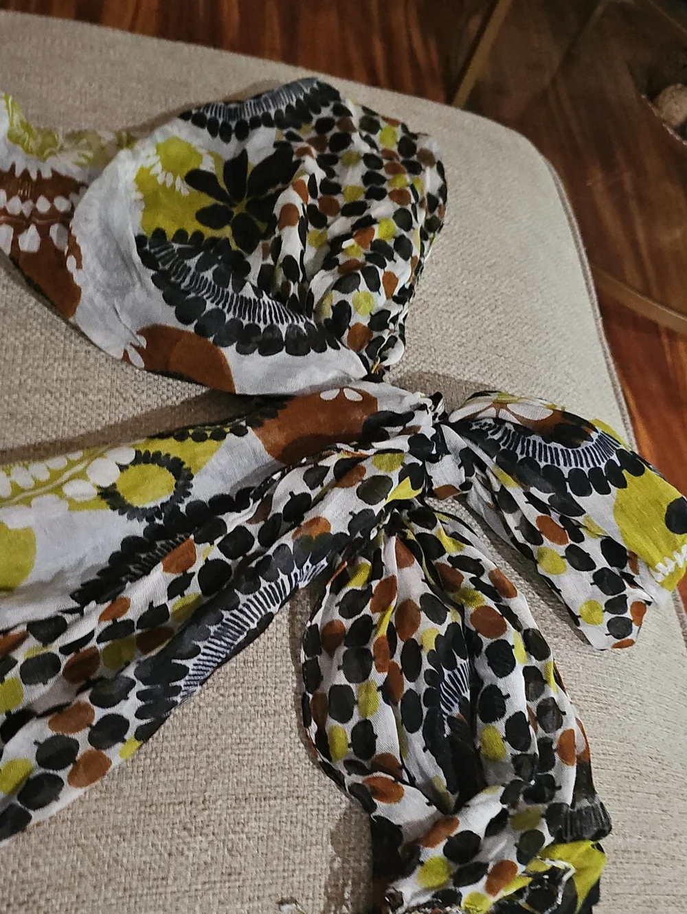 Vera Bradley Cocoa Moss Floral  Lightweight Soft Fringe  Scarf Multi  NWT